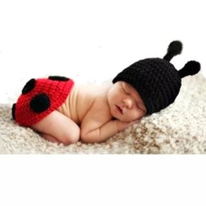 Newborn Ladybug Crocheted Photo Prop Costume